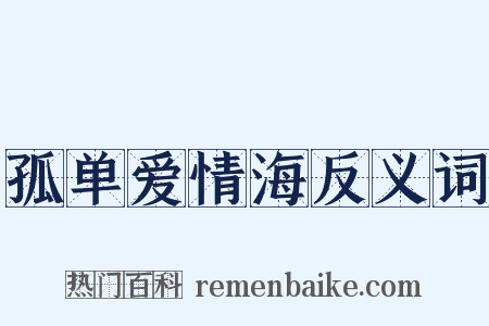 孤单爱情海反义词是什么意思的图片